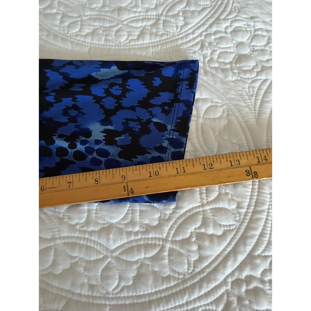 JMS Easy Dressing 3X Blue Leopard Print 3/4 Sleeve Tunic Top J266 Dark Royal - Picture 8 of 10